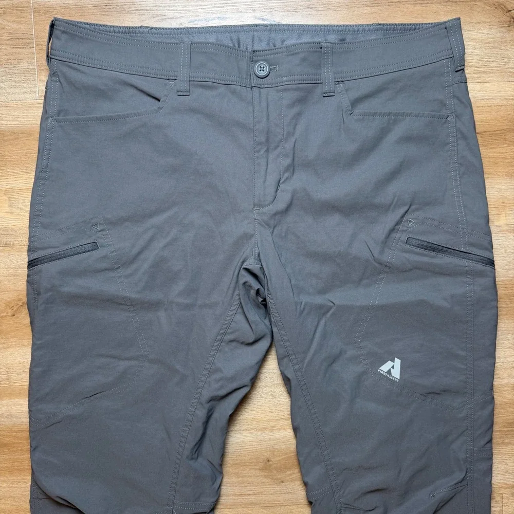 Eddie Bauer First Ascent Pants Mens 40x32 Gray Fleece Lined Cargo Hiking Outdoor